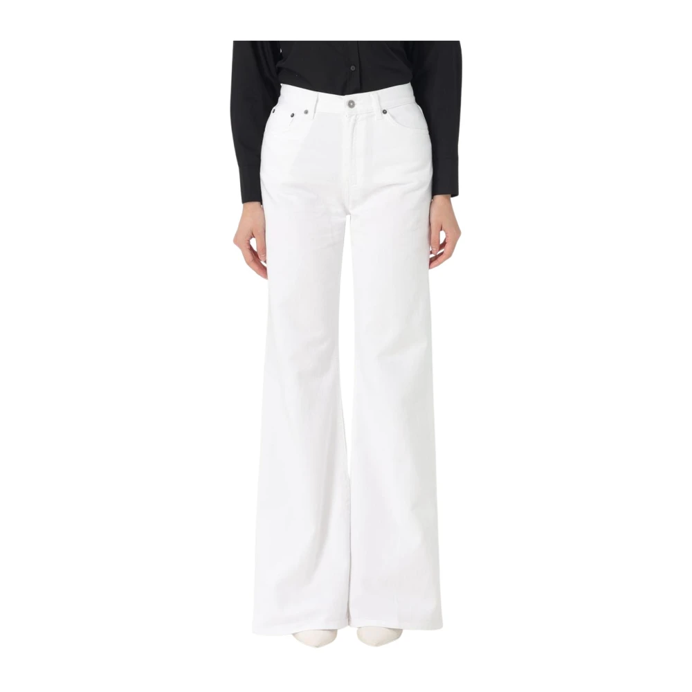 Dondup Women's White Wide Jeans,, Wide Leg Jeans W29