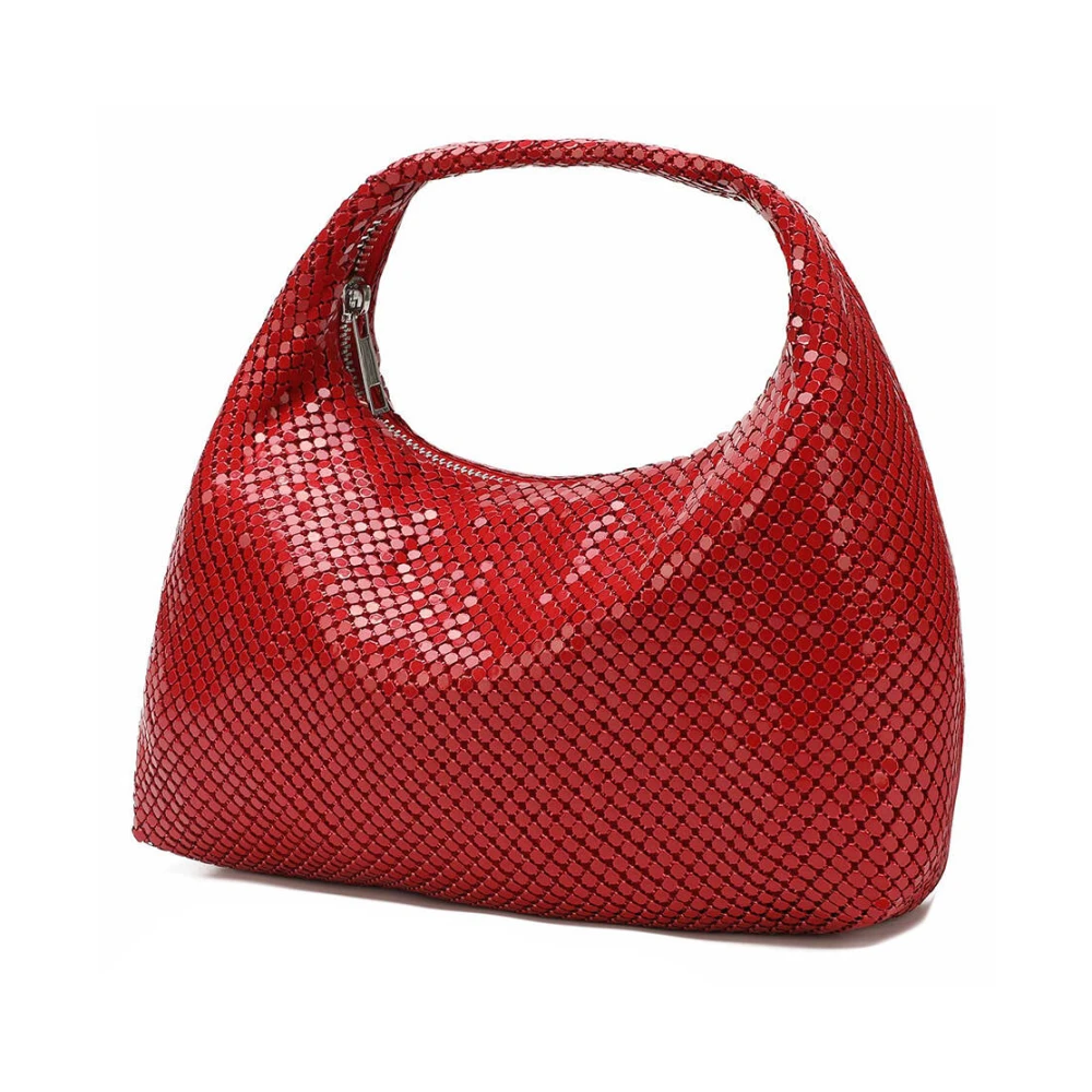Núnoo Rode Metalen Dandy Schoudertas Red Dames
