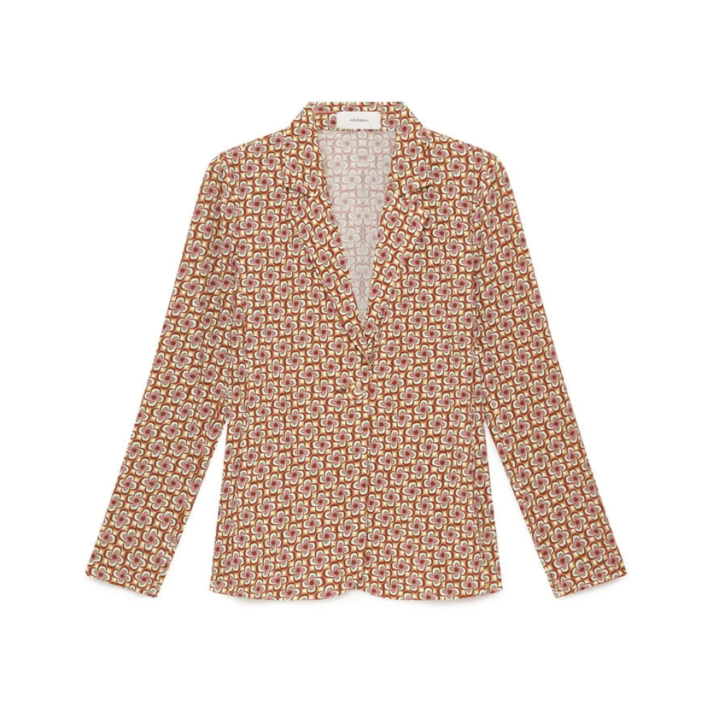 Maliparmi Women's Brown Blazers, Xs, Mini Mouliné Jacket