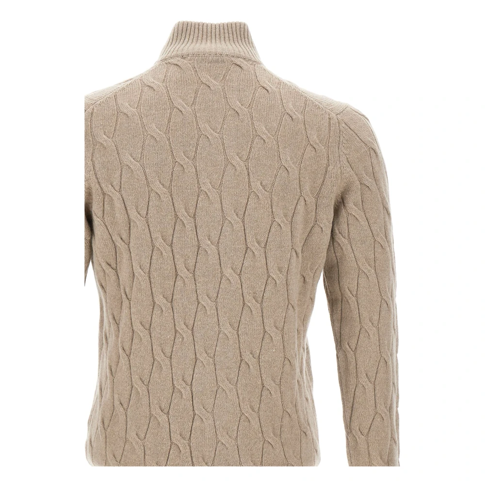 Filippo De Laurentiis Wol Kasjmier Trui Duif Grijs Beige Heren