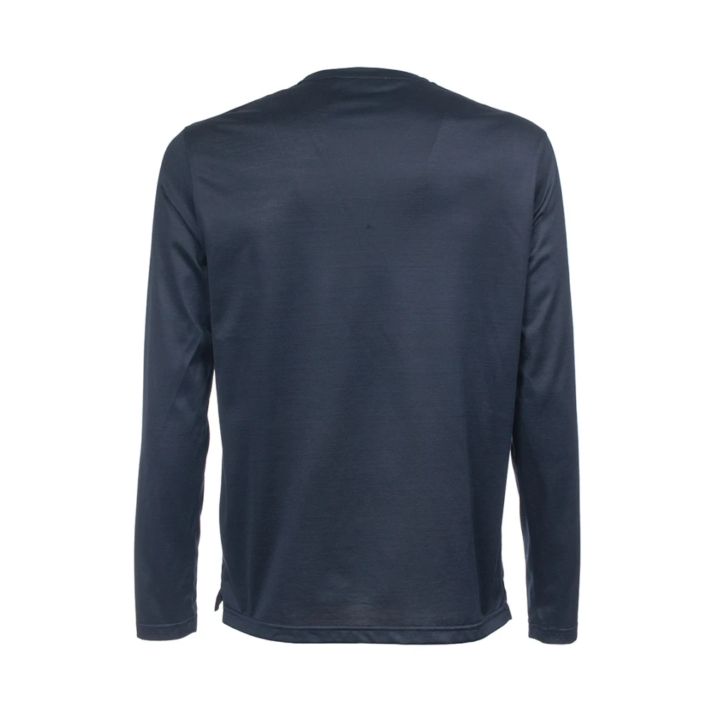Xacus Lange mouw katoenen jersey T-shirt Blue Heren
