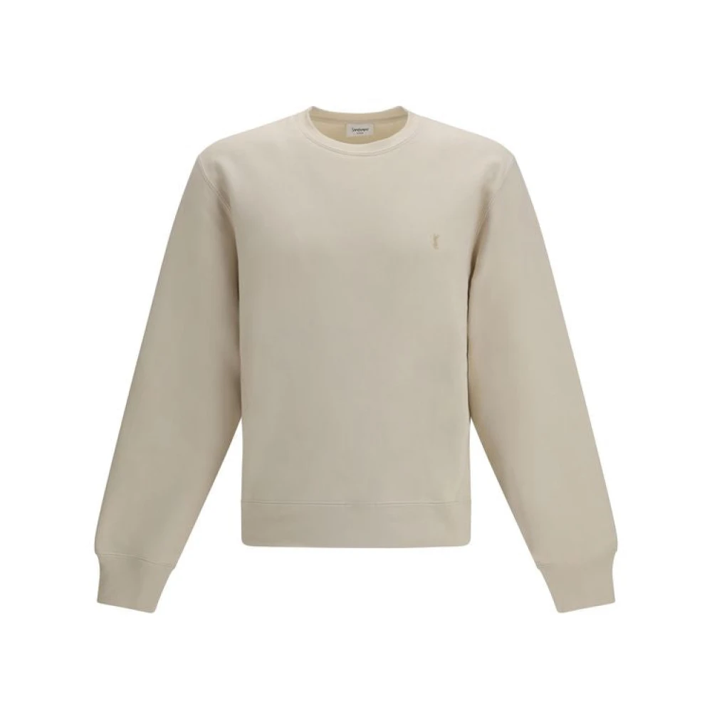 Saint Laurent Men's Beige Sweatshirts, M, Cassandre Sweatshirt