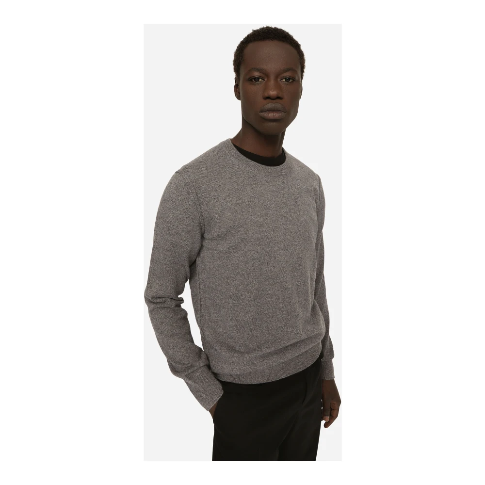 Dolce & Gabbana Round-neck Knitwear Gray Heren