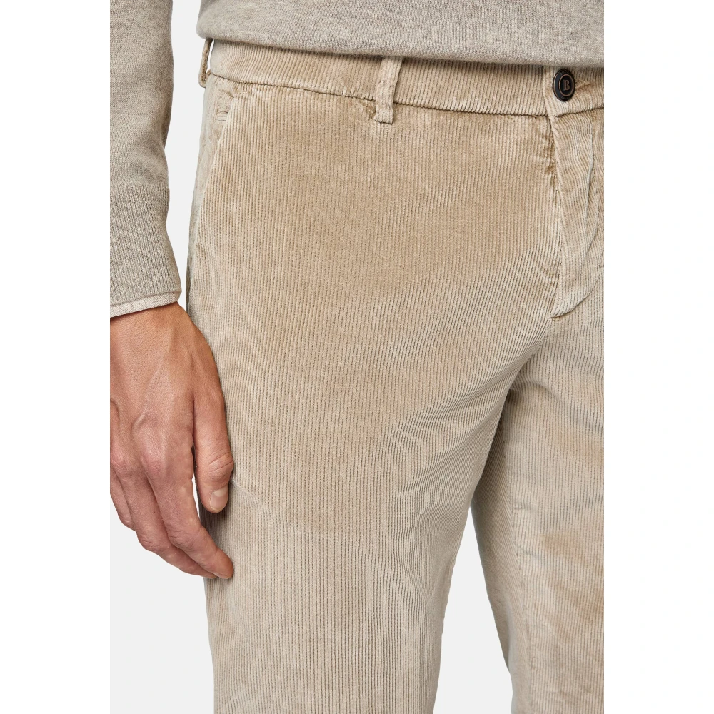 Boggi Milano Broek in stretchfluweel Beige Heren