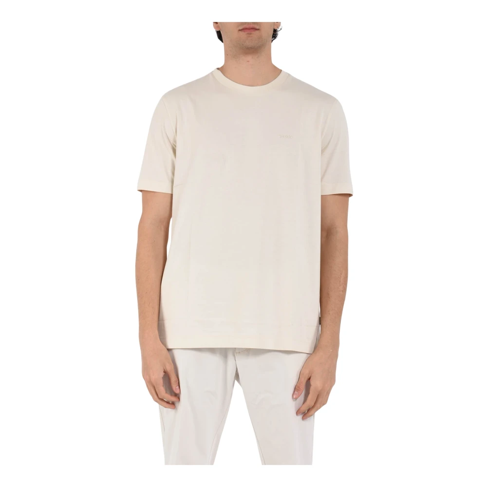 Hugo Men's Beige T-Shirts, Xl, Cotton Jersey T-Shirt With Logo