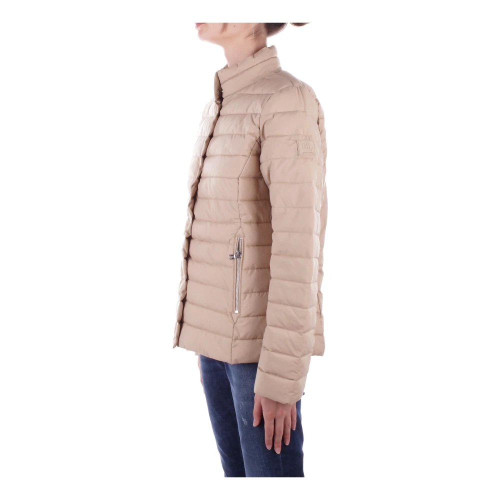 Ralph Lauren Beige Jas met Logo Rits en Zakken met Knopen Beige Dames