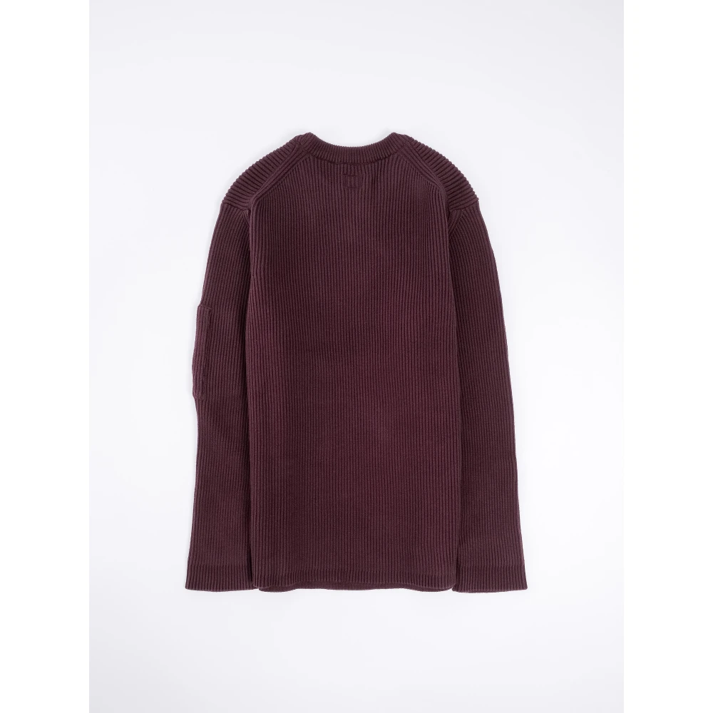 C.P. Company Rib Crew Neck Gebreid Purple Heren