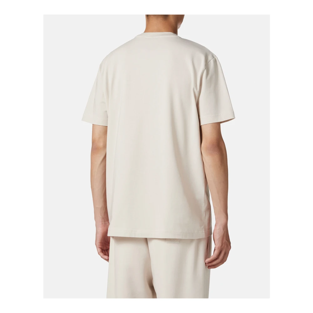 Iceberg Slim-fit poederkleurig stretch katoenen T-shirt met Poppy-print Beige Heren