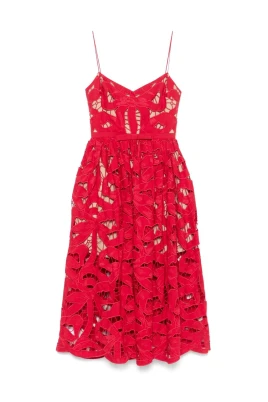 Bow Embroidered Midi Dress