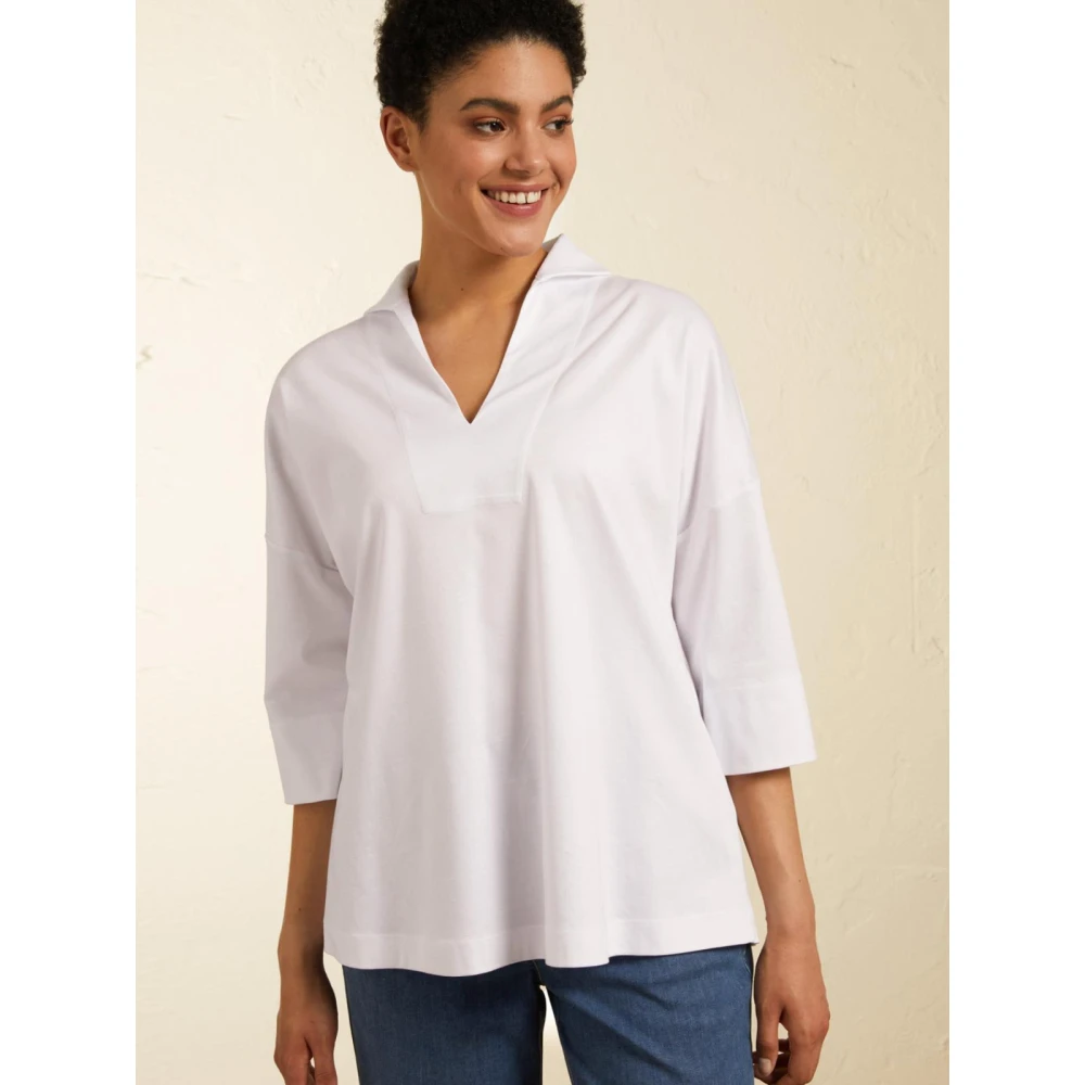 Elena Mirò Stijlvolle Polo White Dames