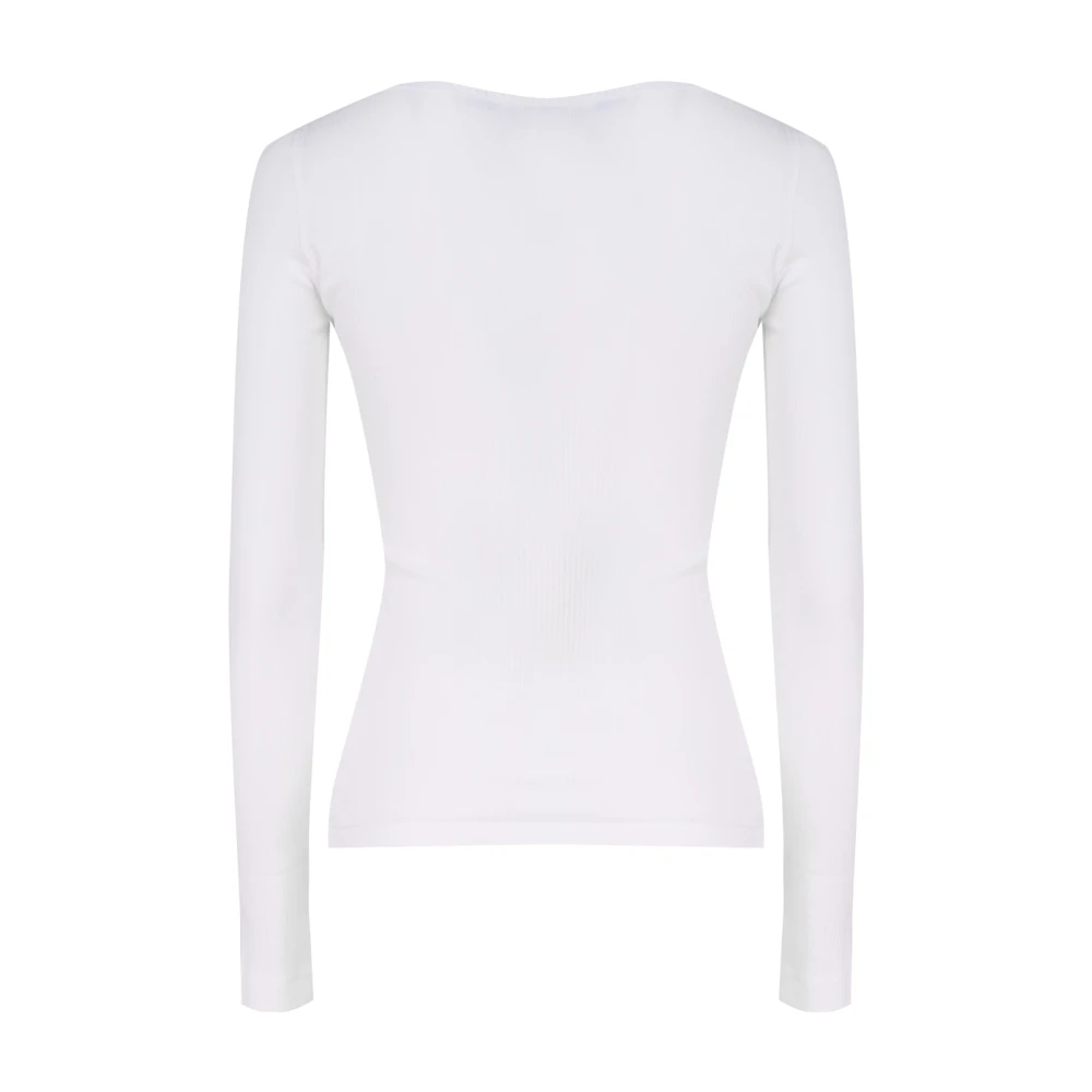 pinko Witte Sweater met Knoopsluiting White Dames