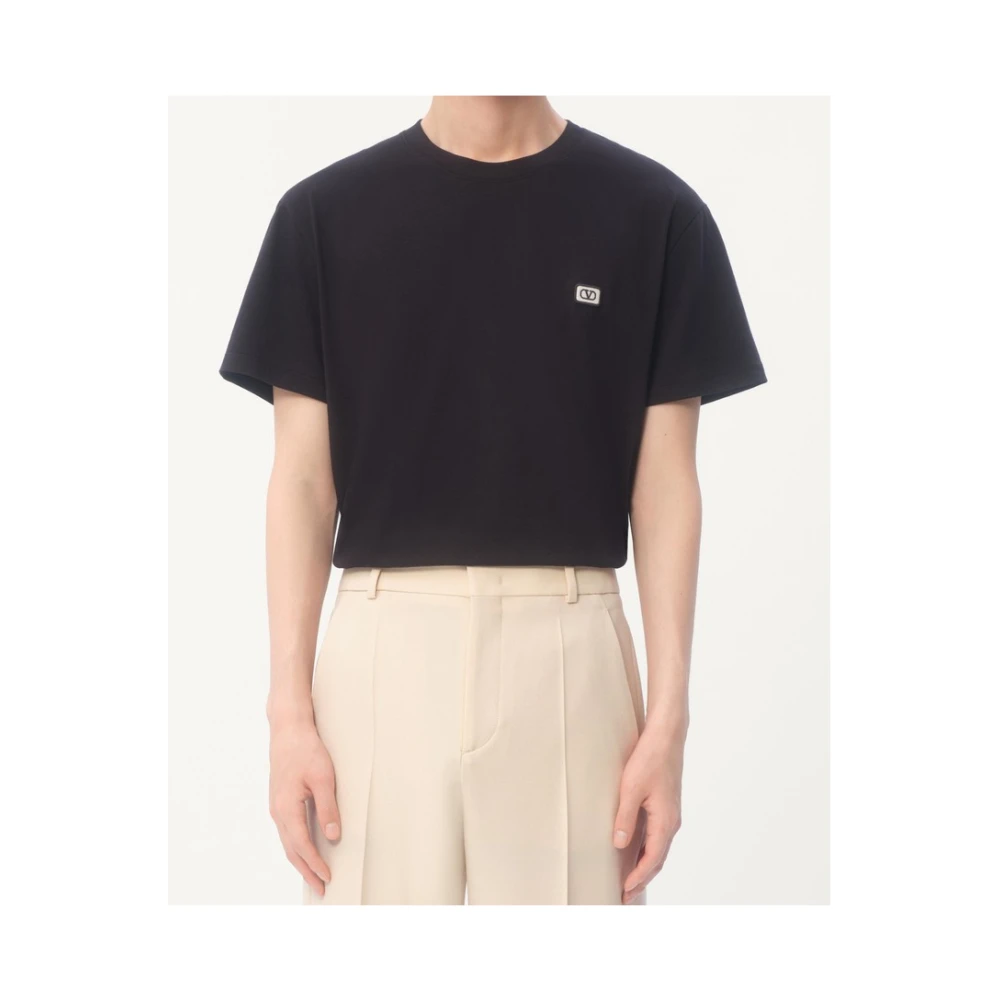 Valentino Katoenen VLogo Patch Polo Shirt Black Heren