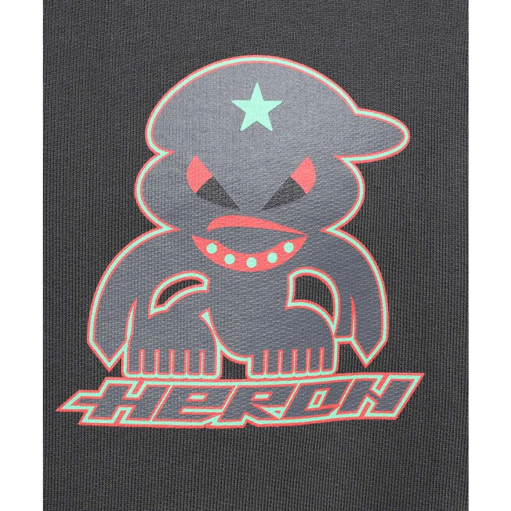 Heron Preston Katoenen sweatshirt met voor- en achterprint Gray Heren