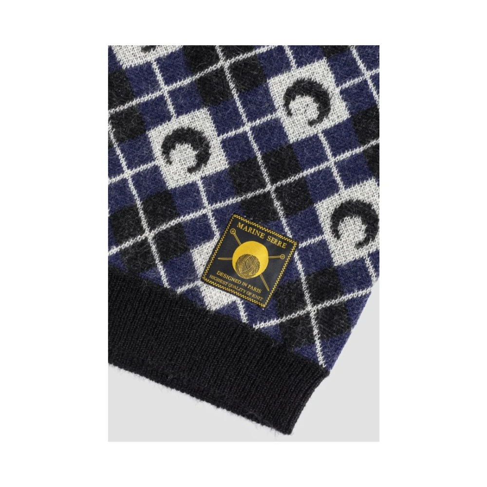 Marine Serre Maanprint Mouwloze Gebreide Top Blue Heren
