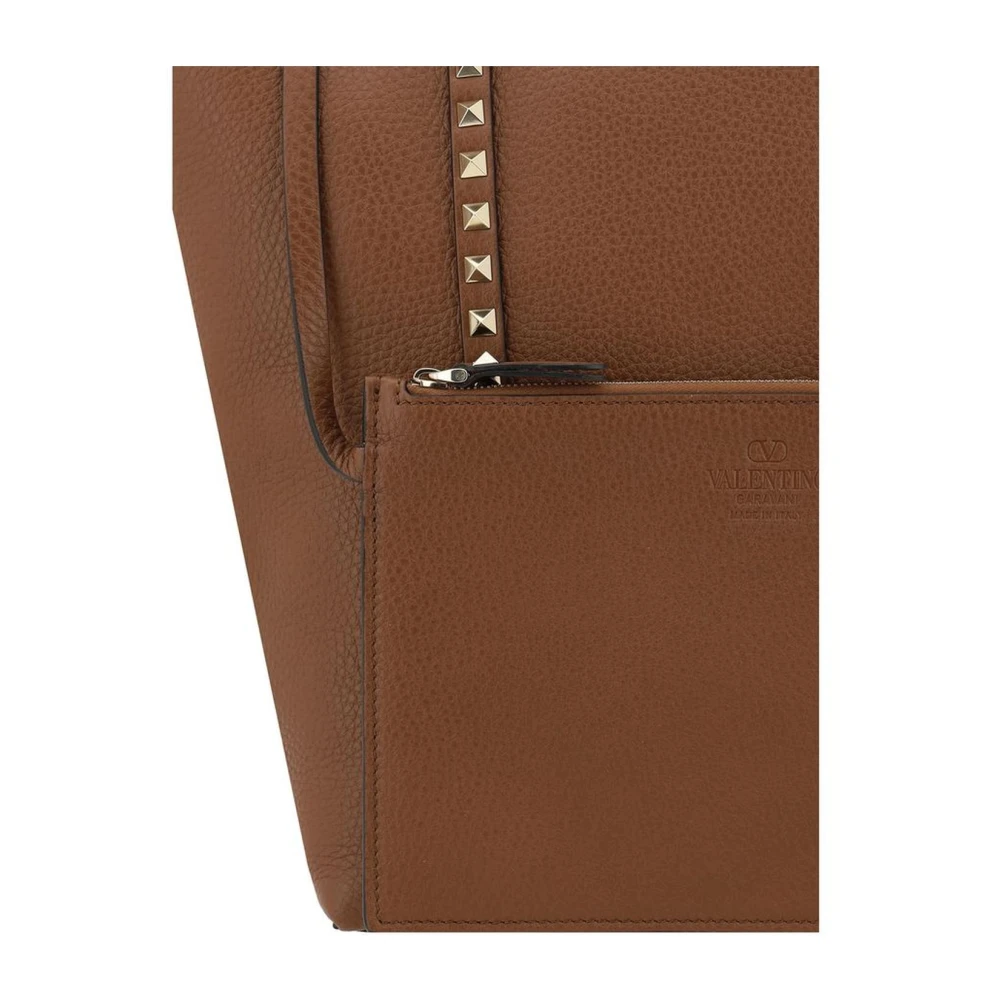 Valentino Garavani Gestikte Granaatleren Tote Bag Brown Dames