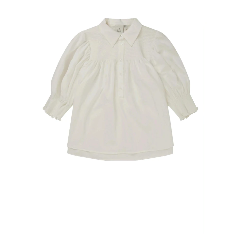 Munthe Women's Beige Feminine Smocked Blouse - Blouses - Xs - Blouses & Shirts