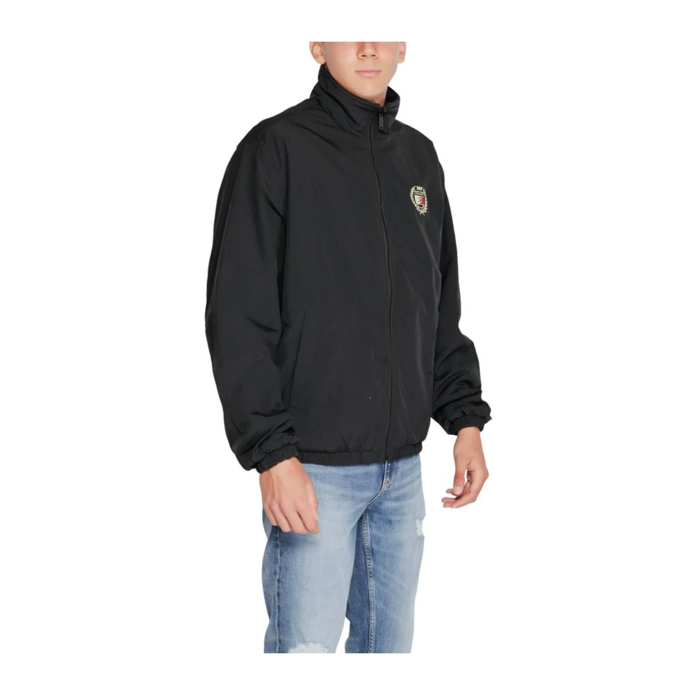 Tommy Jeans Zwarte Polyesterjas Heren Herfst Winter Collectie Black Heren