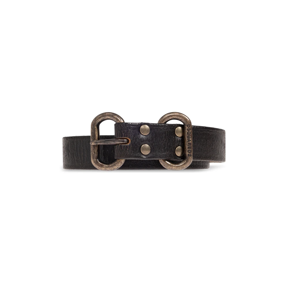 Dsquared2 Mannelijk Zwart Accessoires Heren, 85 Cm, Leren Riem
