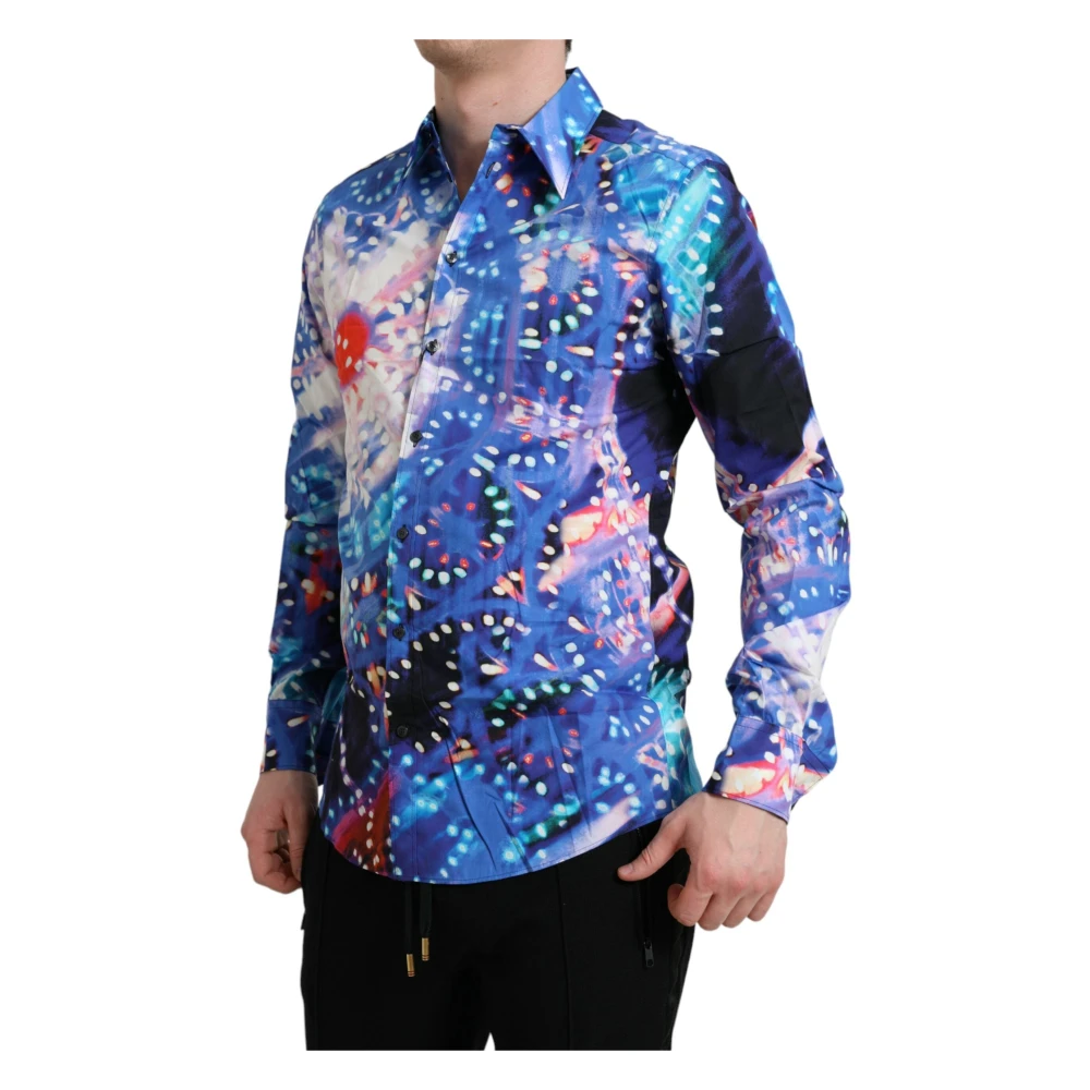 Dolce & Gabbana Multicolor Luminarie Martini Shirt Multicolor Heren