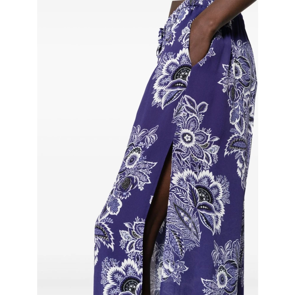 ETRO Blauwe Beachwear Zijden Crop Broek Multicolor Dames