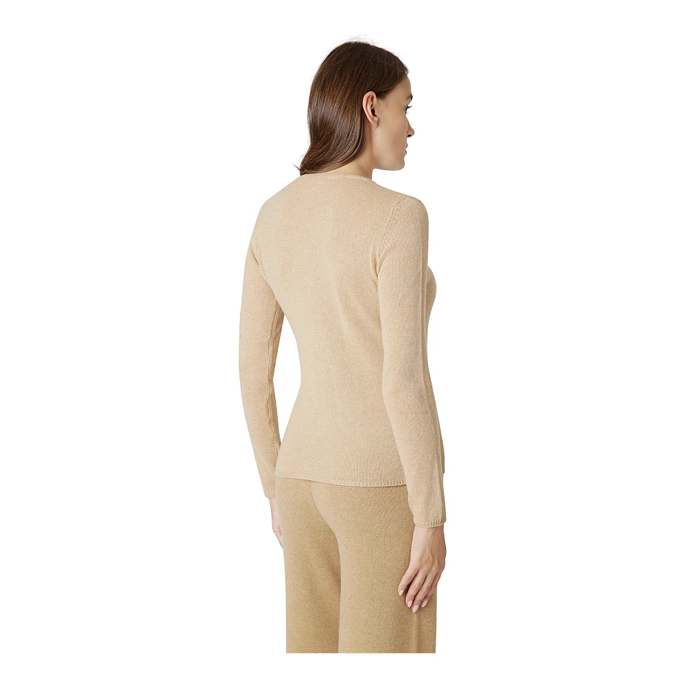 Eleventy Kasjmier Ronde hals Trui Beige Dames