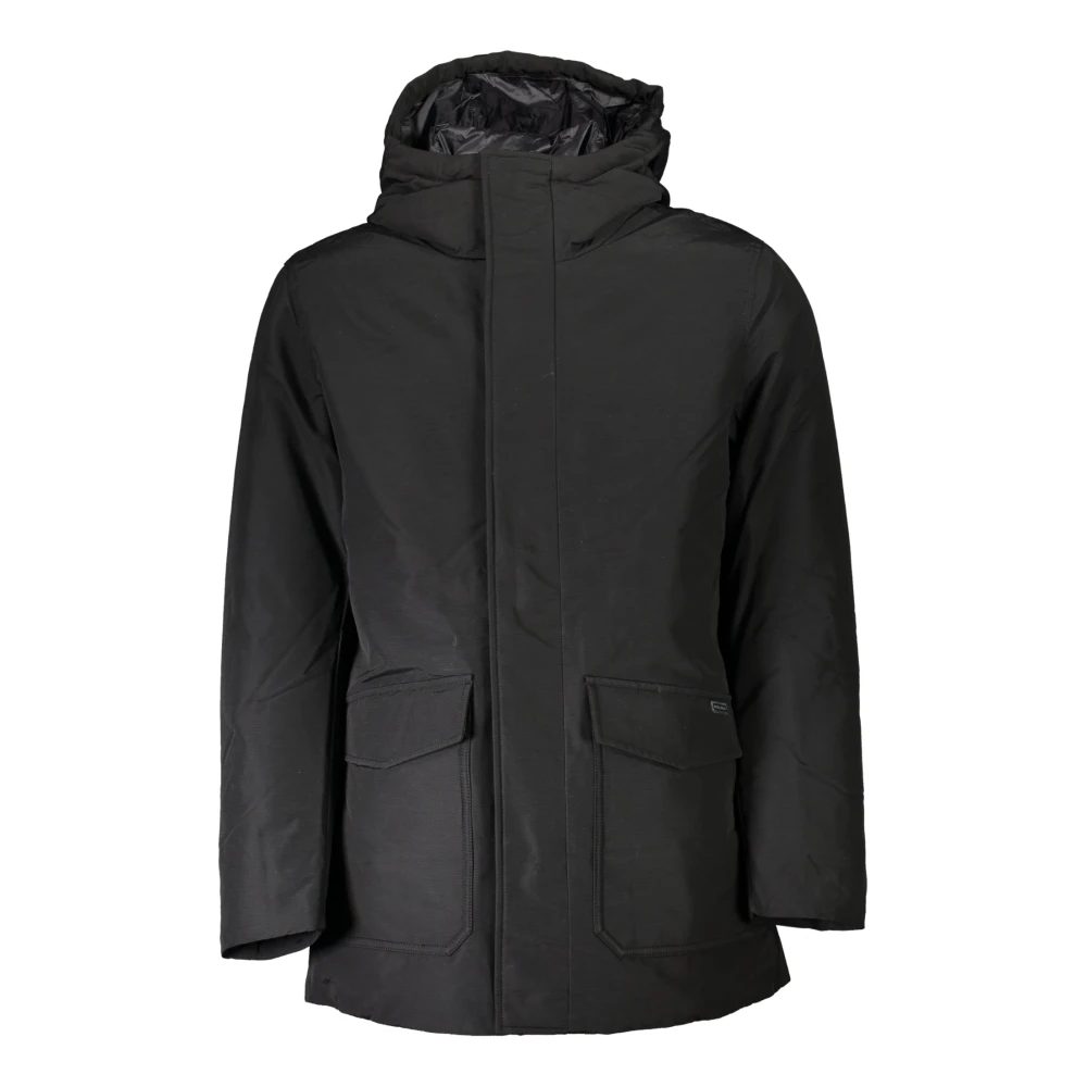 Woolrich Svart Herr Parka Jacka Huva Black, Herr