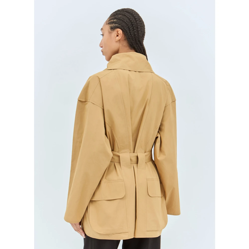 The Row Technische Katoenen Jas Brown Dames