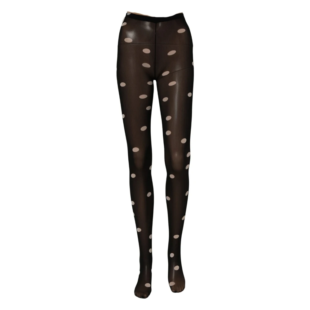 Dolce & Gabbana Polka Dot Tights - Female - Tights - Black - M - Underwear