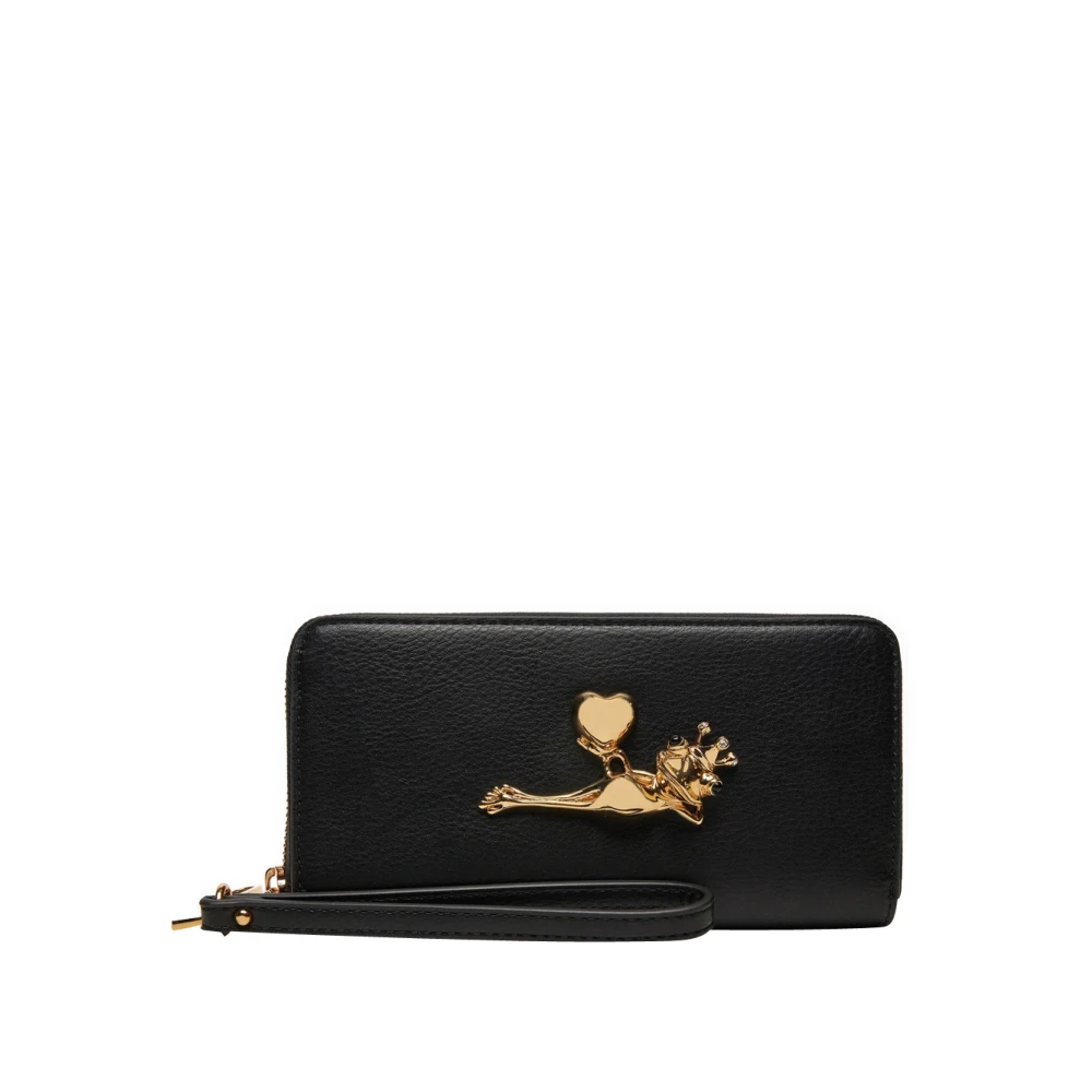 Love Moschino Zwarte Portemonnee met Gouden Details Black Dames