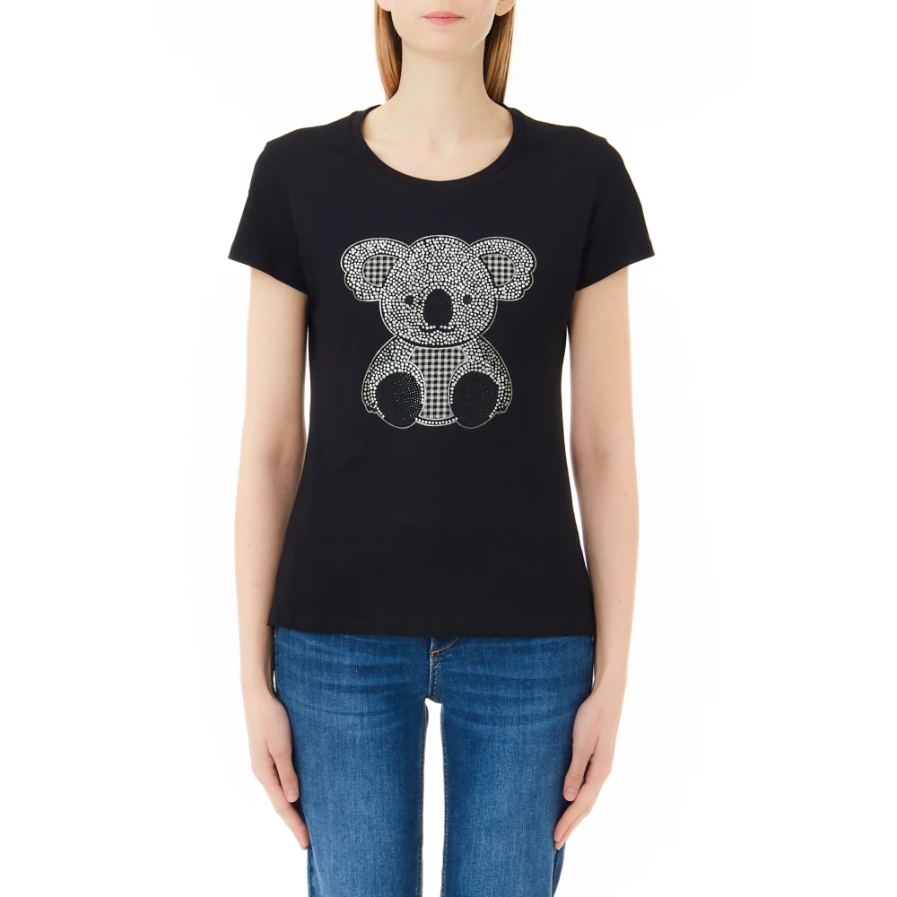 Liu Jo Mode T-Shirt Zwart Koala Black Dames
