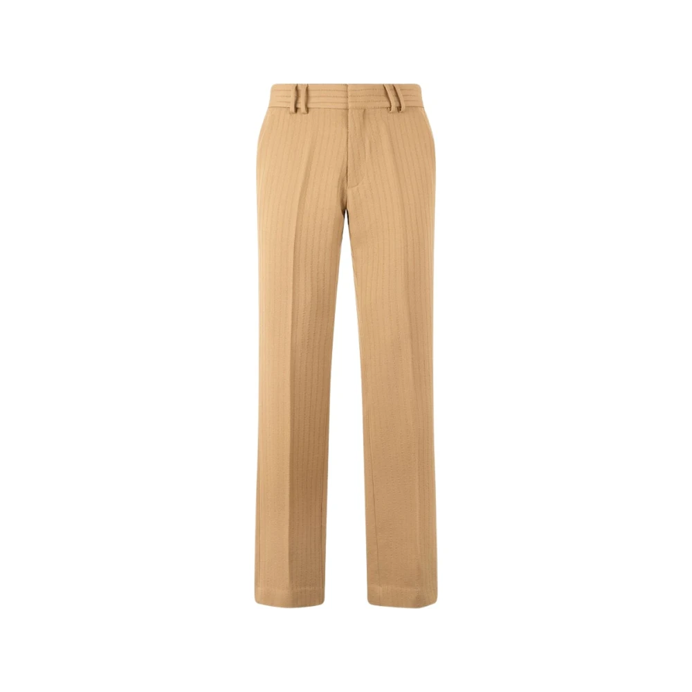 Roberto Cavalli Brown Striped Virgin Wool Trousers - Male - Straight Trousers - M - Trousers