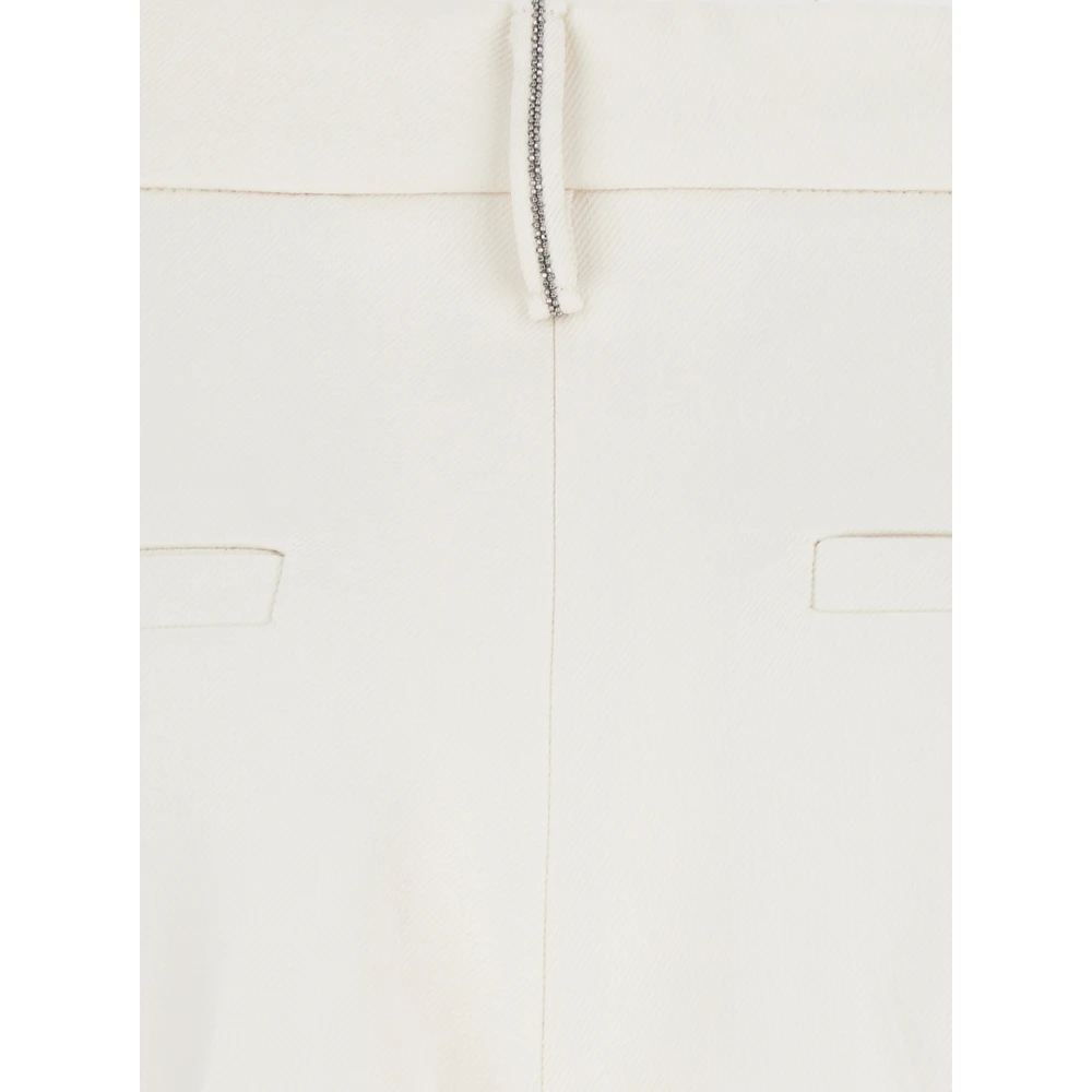 BRUNELLO CUCINELLI Witte hoge taille broek met Monile-detail White Dames