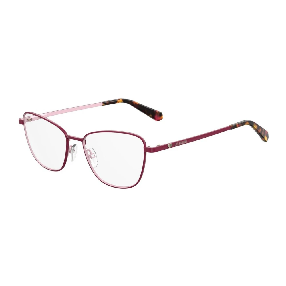 Love Moschino Kersenrode Metalen Montuur Bril Red Dames