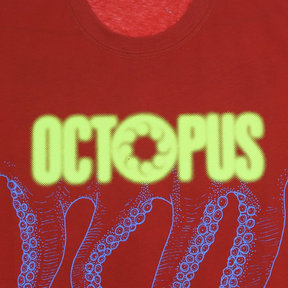 Octopus Rode Blurred Tee Heren T-shirt Red Heren