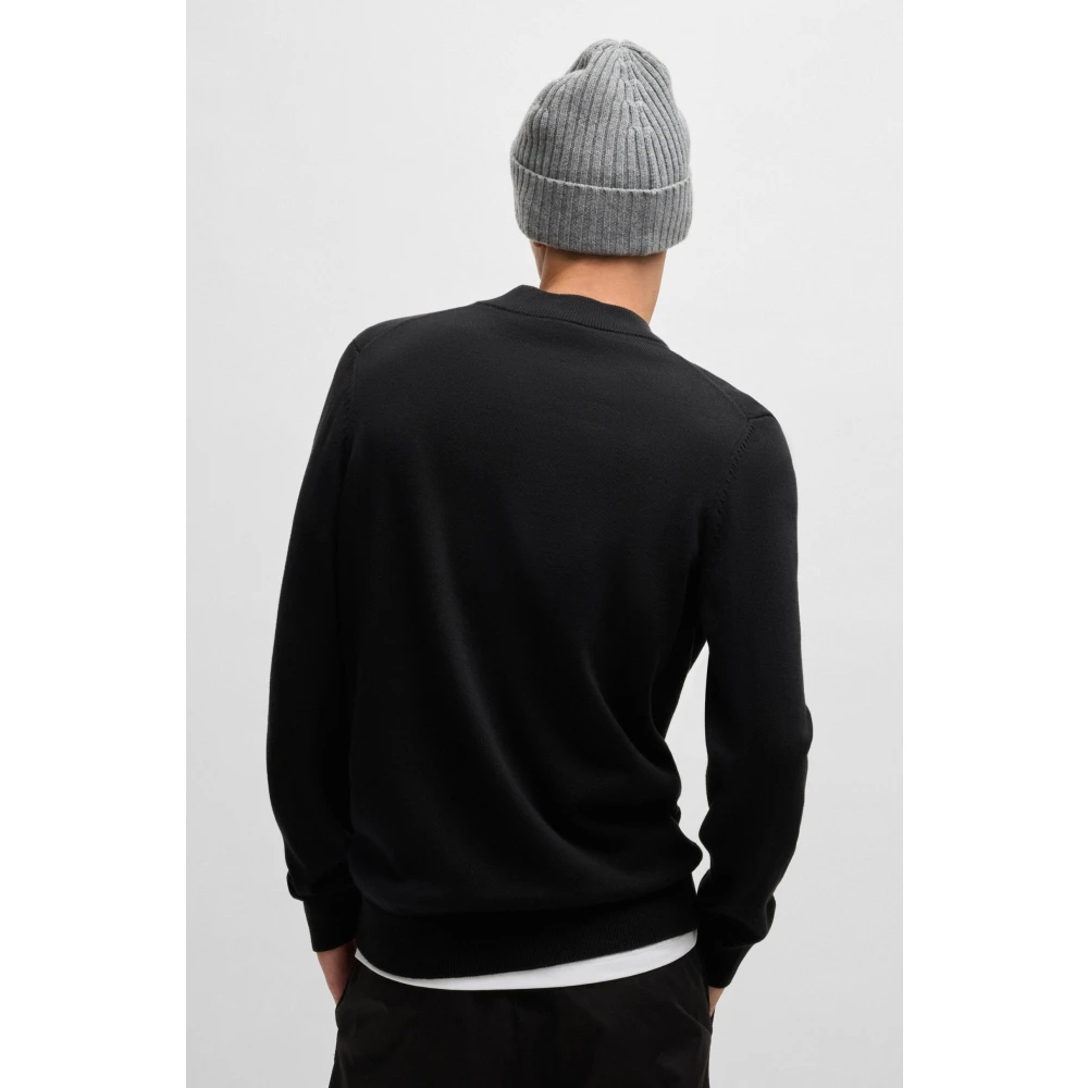 Hugo Boss Stijlvolle Cardigan voor Mannen Black Heren