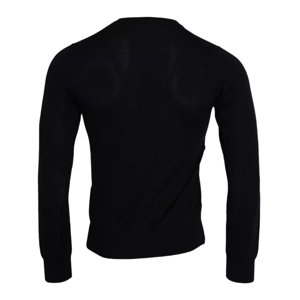 Dolce & Gabbana Zwarte Cashmere Crew Neck Sweater Black Heren