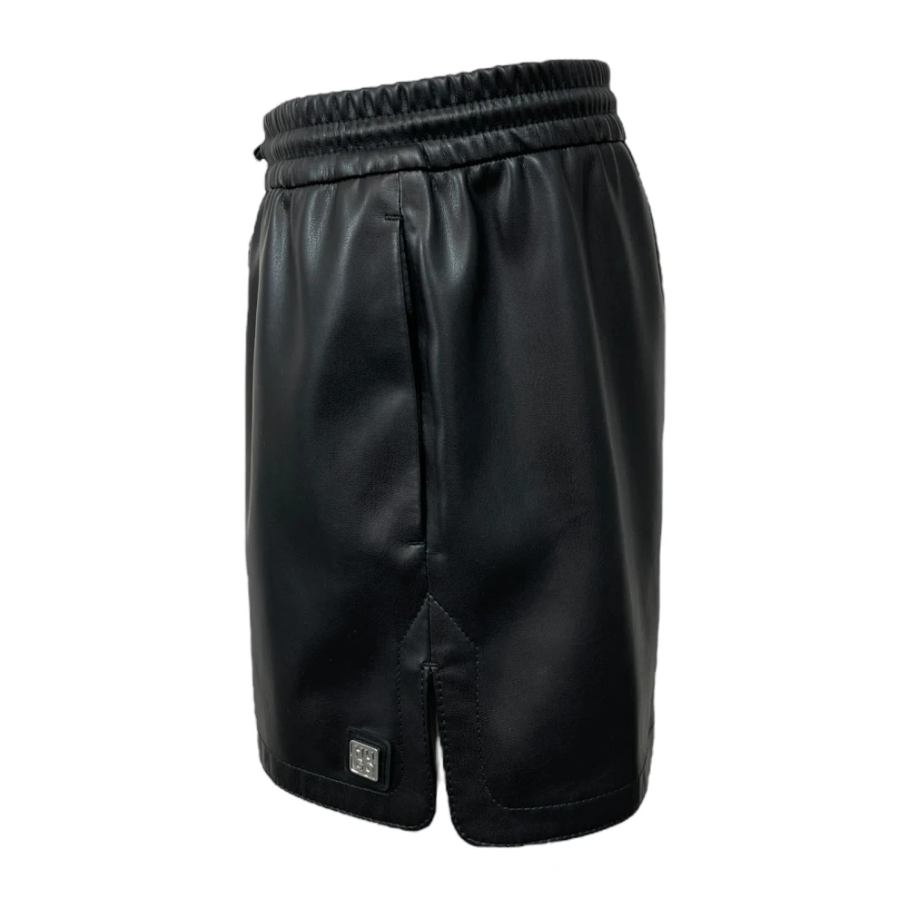 Hugo Boss Zwarte Dames Shorts in Lederlook Black Dames