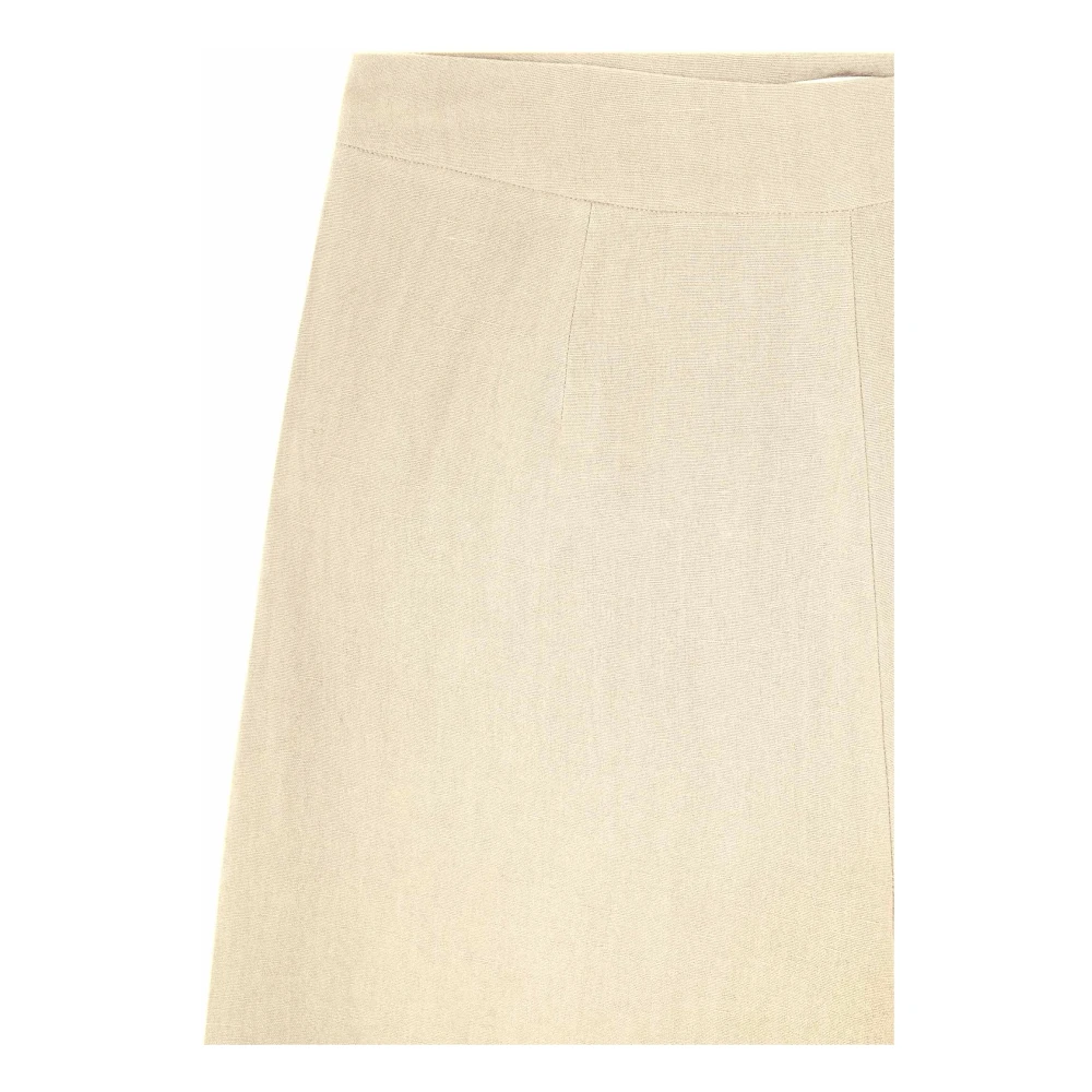 Cortana Linnen en maagdelijke wol broek vanille Beige Dames