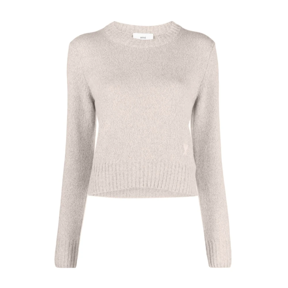 Casual Beige Cashmere Wool Sweater