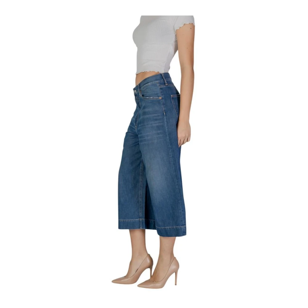 Replay Cropped Jeans van Katoenmix Blue Dames