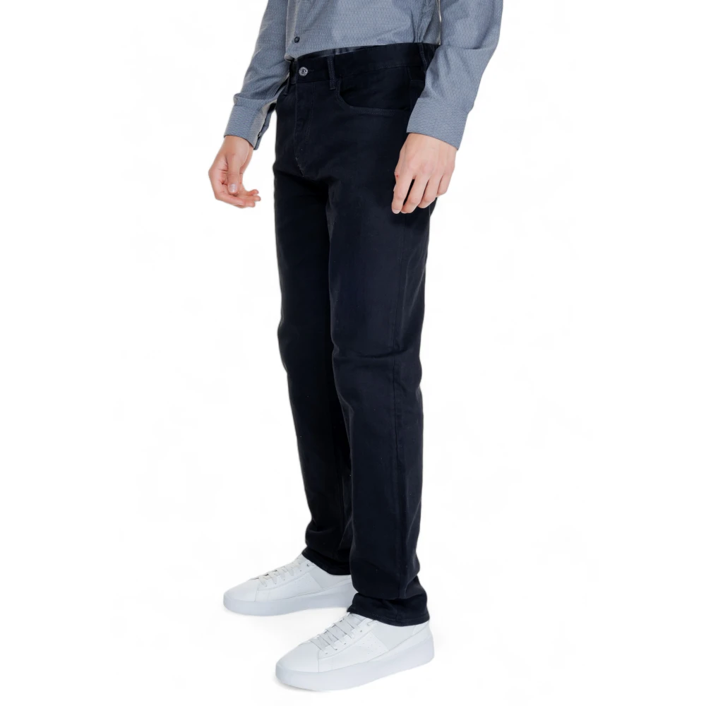Armani Exchange Zwarte rits knoopsluiting herenbroek Black Heren