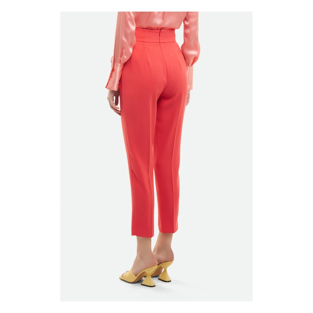 Elisabetta Franchi Cropped Trousers Red Dames