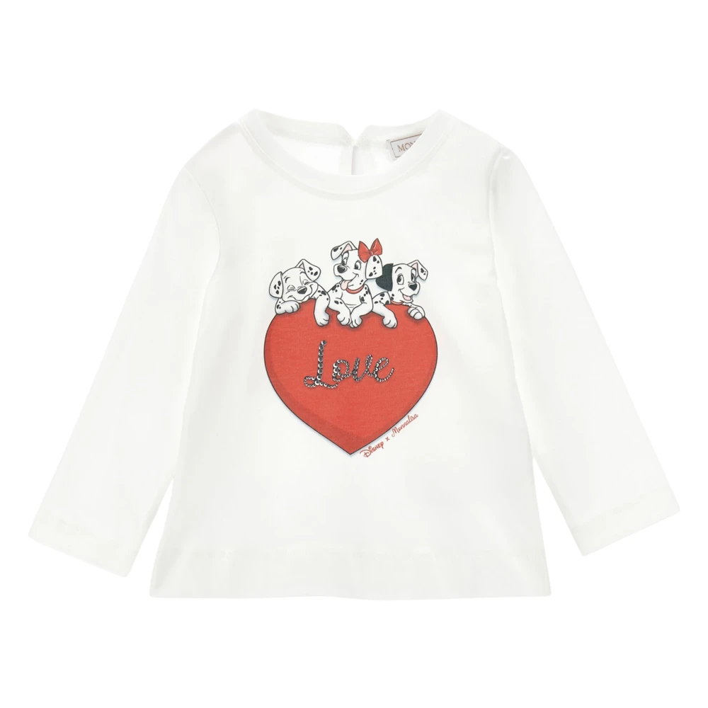 Monnalisa , Kids Short Sleeve T-Shirts, Female, Beige, 3 Y, Disney 101 Dalmatians T-Shirt