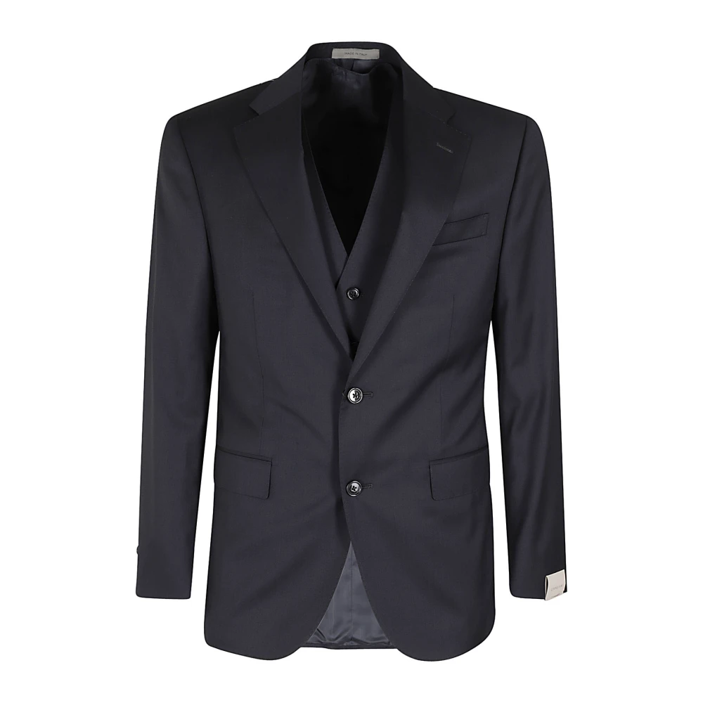 Corneliani Wollen Vest Blue Heren