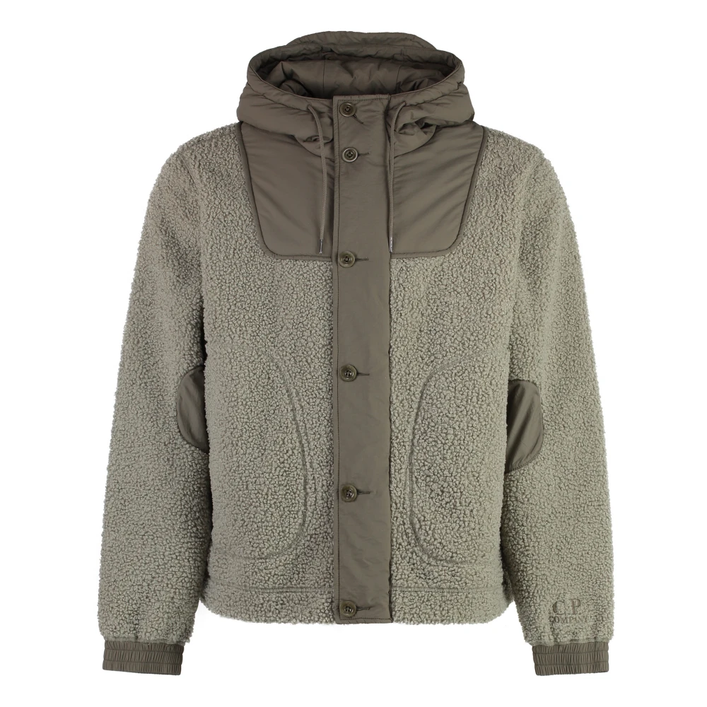 C.P. Company Polar Fleece capuchonjack met Taylon-L inzetstukken Brown Heren