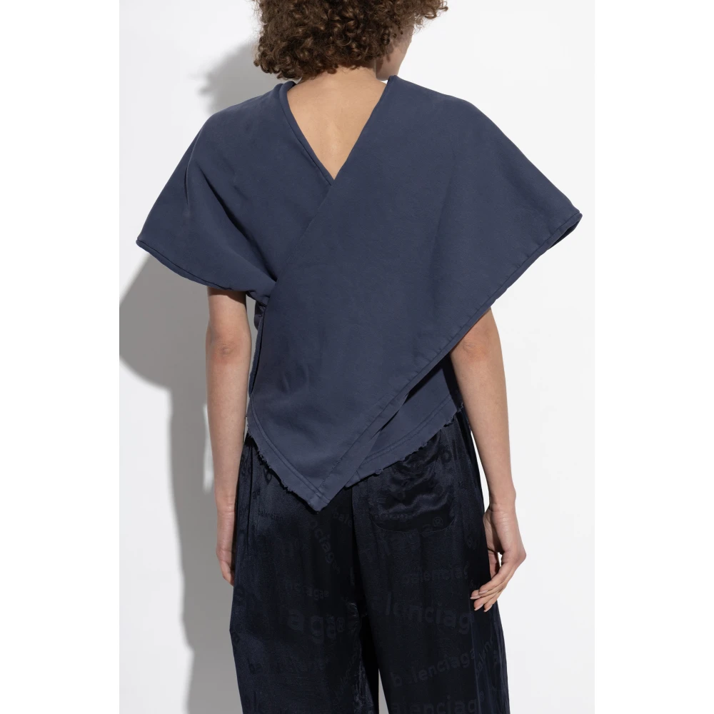 Balenciaga Top met vintage effect Blue Dames