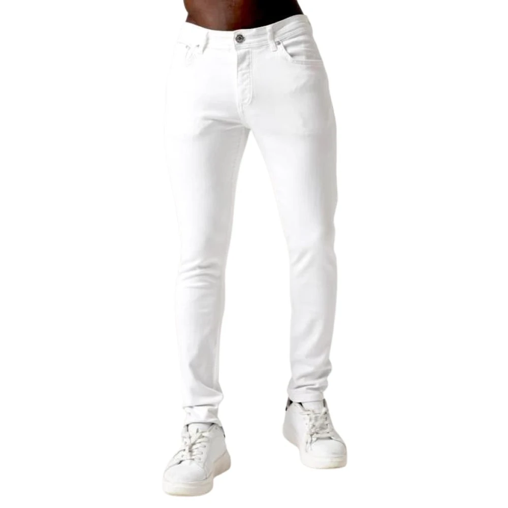 True Rise Slitna Jeans Men Slim Fit - Dc-034 White, Herr