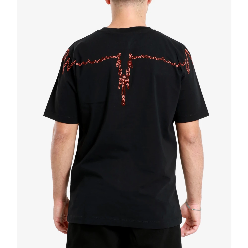 Marcelo Burlon Contrasterende Vleugels Katoenen T-shirts en Polos Black Heren