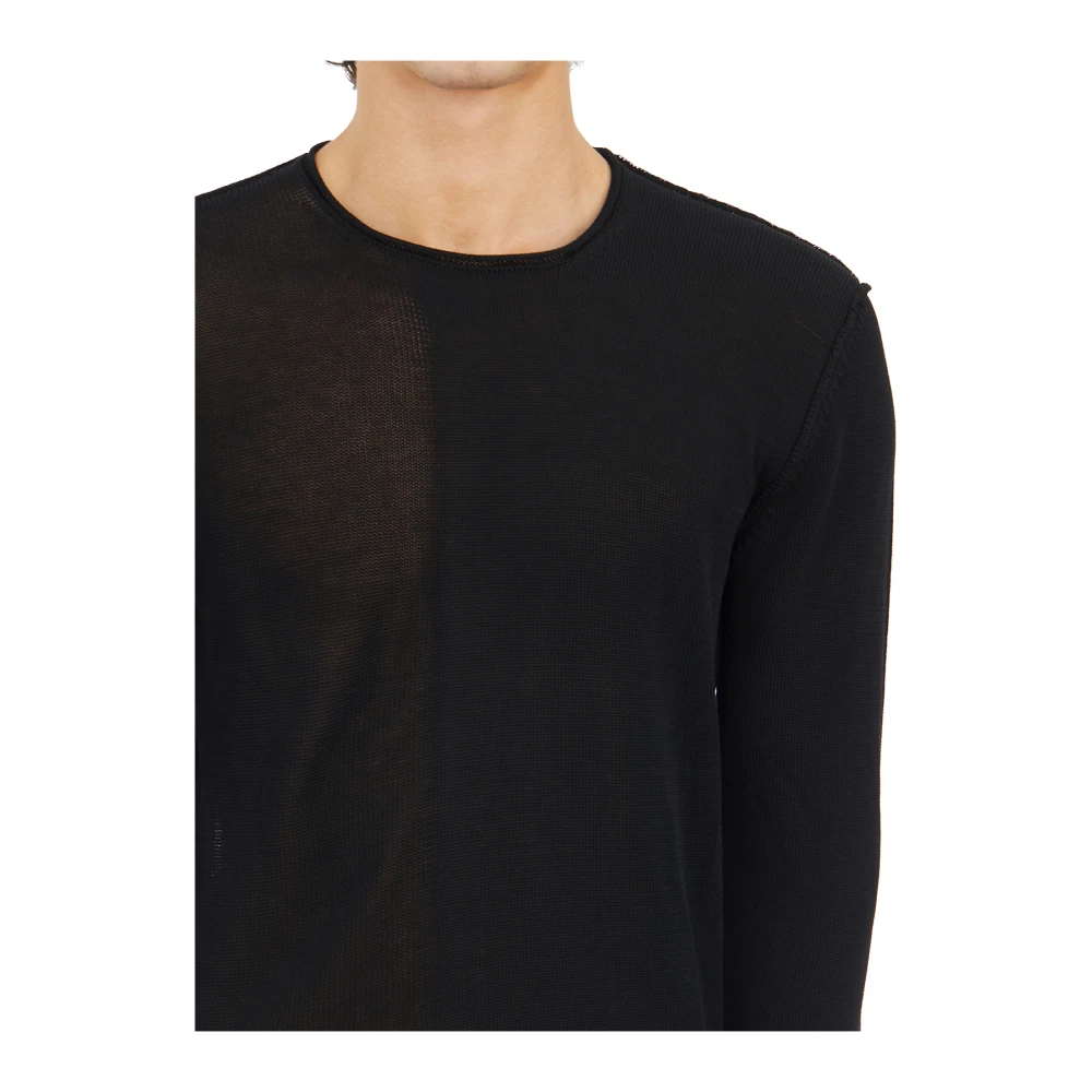 Isabel Benenato Katoenen Crewneck Sweater Black Heren