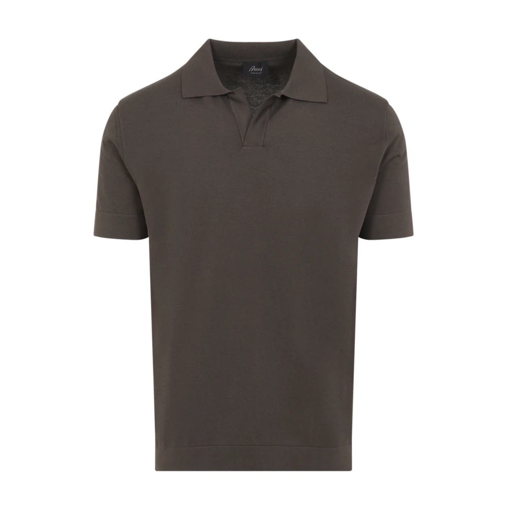 Brioni Bruine T-shirt met zijde blend Brown Heren